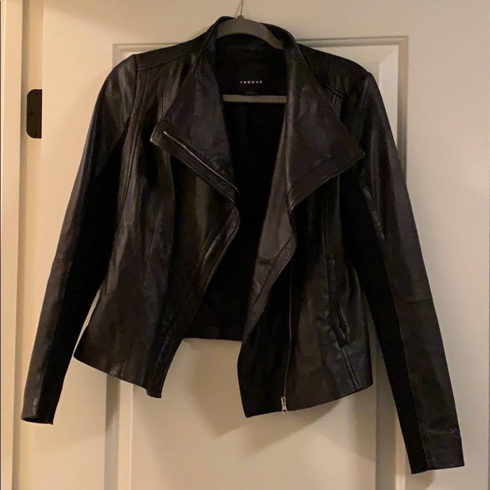Trouve leather moto jacket